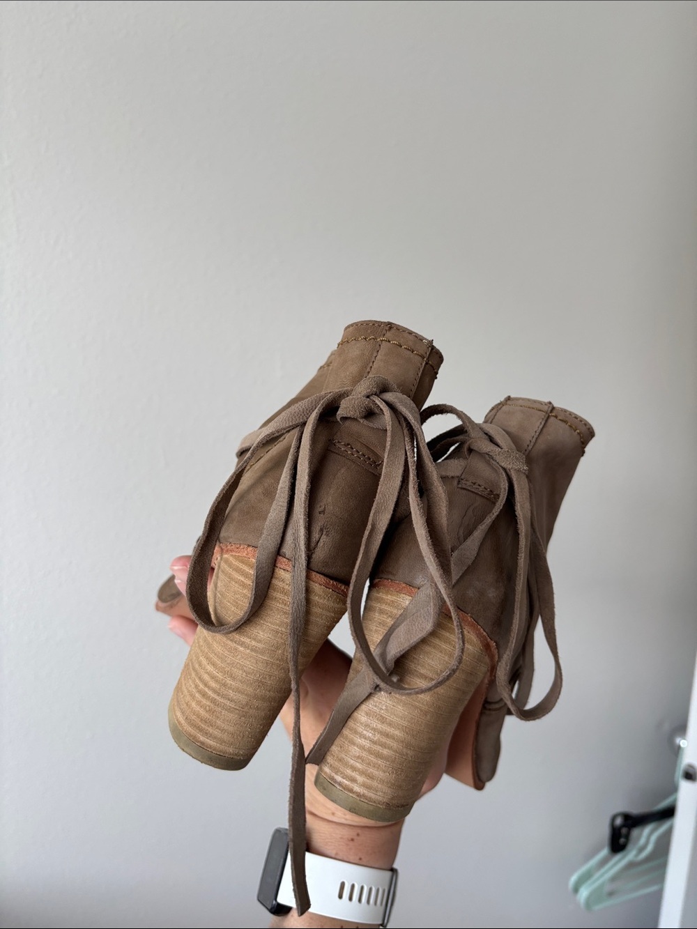 Free People Womens Wrap Around Heel Boot Leather Closed Toe Taupe Size EU 41 EUC - Picture 6 of 10